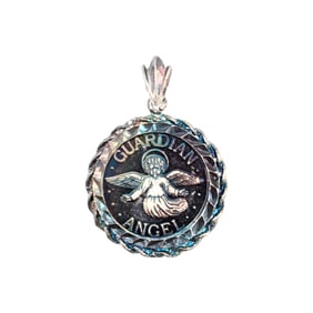 Fine Silver Guardian Angel Pendant .999 8.79g