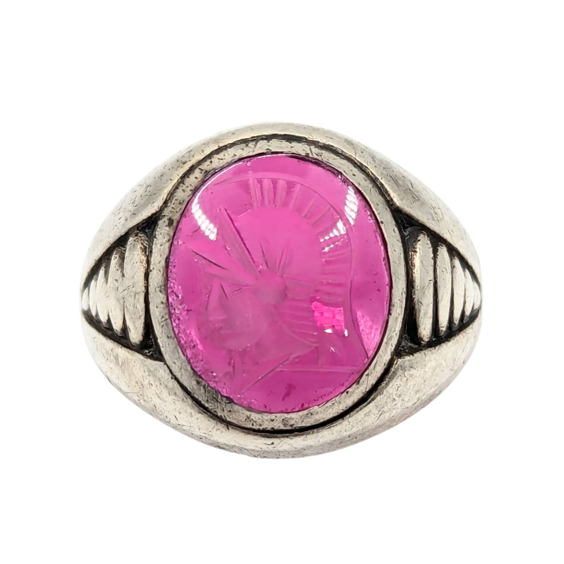 Sterling Ruby with Roman Solder Ring Size 9.75 6.0g (1 of 4)