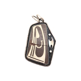 Sterling and Inlaid Pendant 16.47g