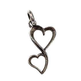Sterling Double Heart Pendant .73g