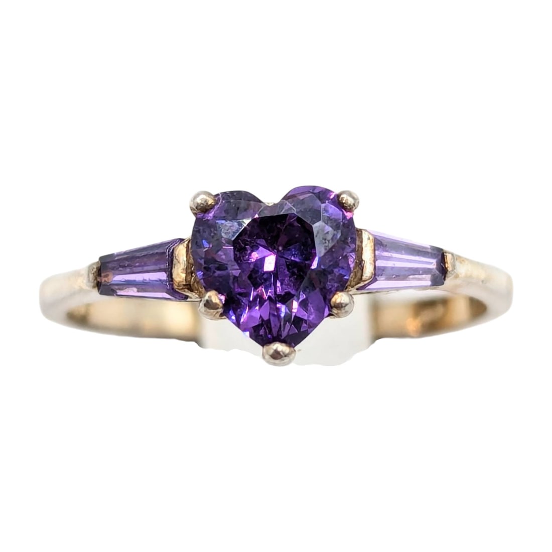 Sterling Purple Iolite Heart-Shaped Ring, Size 6.75 1.84g: Sterling Purple Iolite Heart-Shaped Ring, Size 6.75 1.84g