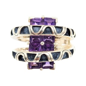 Sterling Ring With Purple Amathyst, size 5.75, 8g