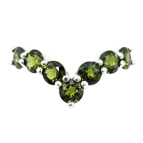 Sterling V Green Citrine Ring, Size 5, 2.85g,