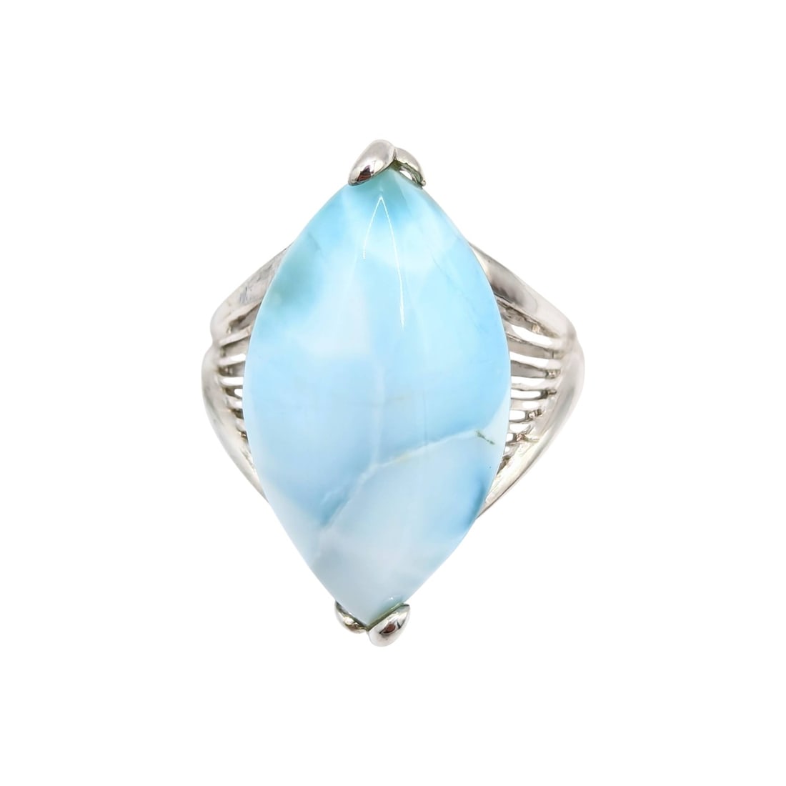 Sterling Blue Quartz Ring, Size 5, 4.56g: Sterling Blue Quartz Ring, Size 5, 4.56g China
