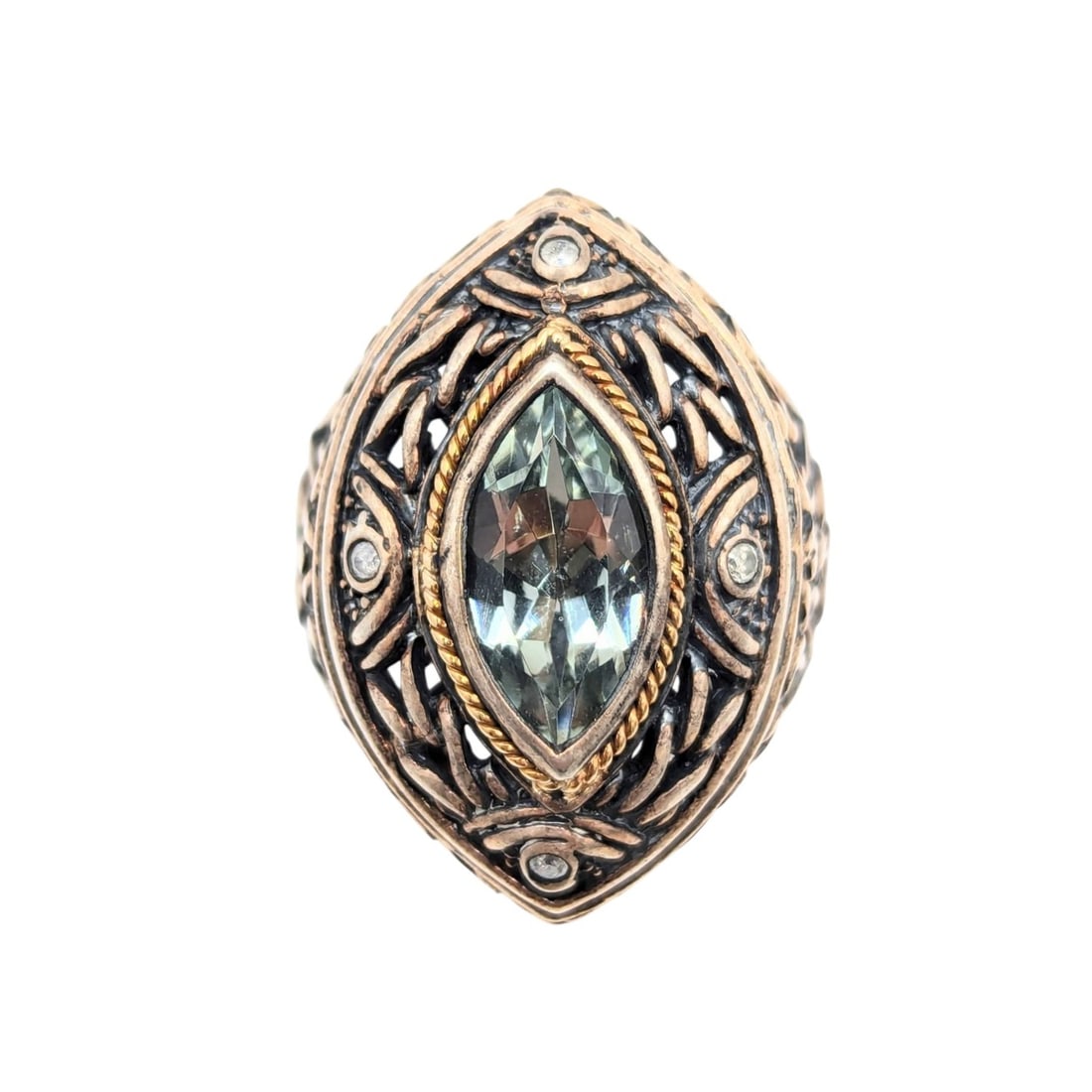 Sterling 18K Size 8 Citrine Ring, 14.35g, (1 of 4)