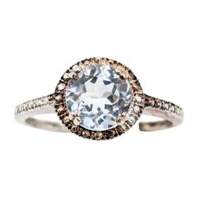 Sterling light blue Topaz Ring Size 7.5, 2.17g
