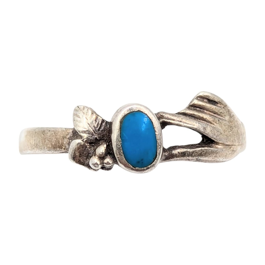 Sterling Ring with Turquoise Stone, Size 8, 1.93g: Sterling Ring with Turquoise Stone, Size 8, 1.93g