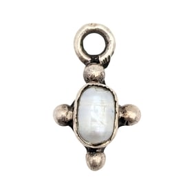 Sterling and Pearl Pendant with Abstract Design, .71g