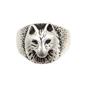 Sterling Fox Head Ring, Size 9, 7.66g