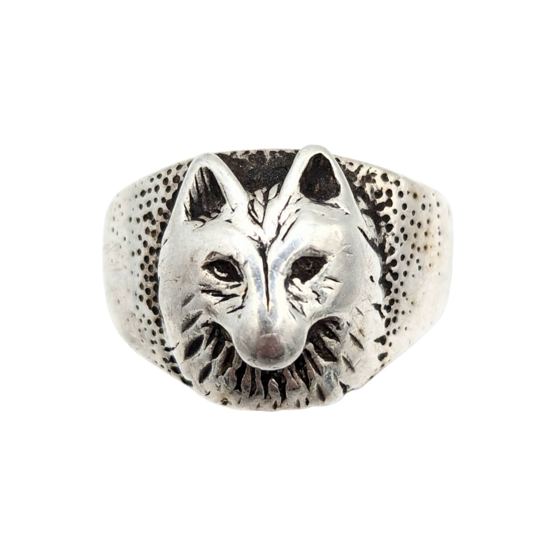 Sterling Fox Head Ring, Size 9, 7.66g: Sterling Fox Head Ring, Size 9, 7.66g