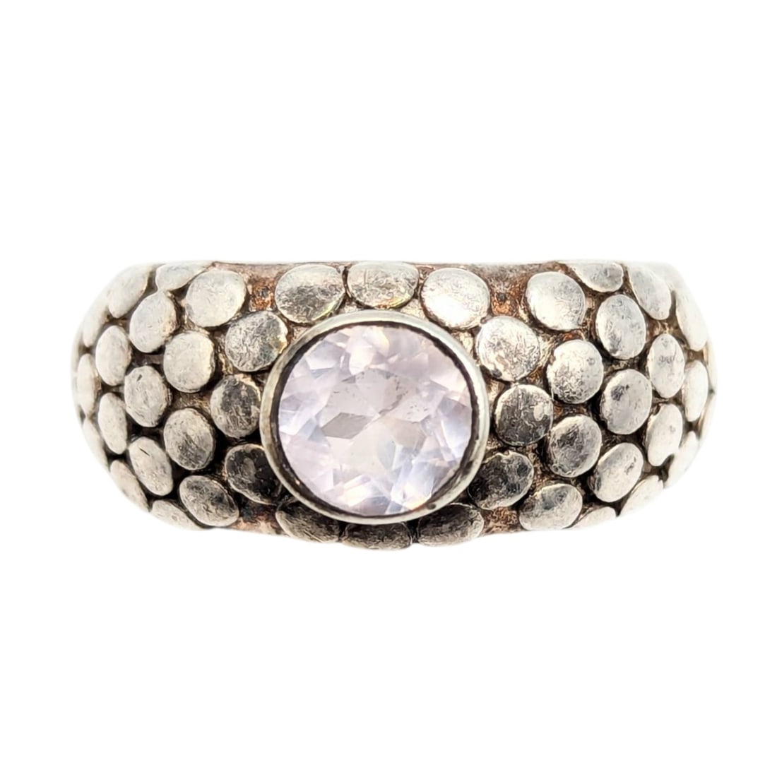 Sterling light purple Amethyst, Coin Dot Ring, Size 7.75, 7.27g (1 of 4)