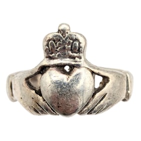 Sterling Claddagh Ring, Size 5.5, 3.51g