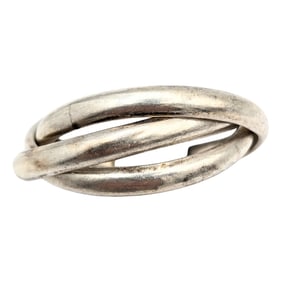 Sterling Interlocking Triple Band Ring sz 7.5, 6.71g