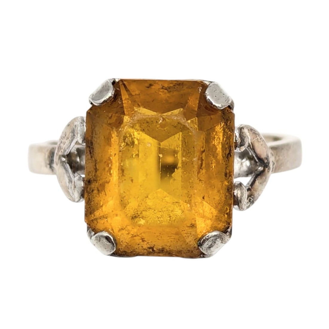 Sterling Amber-Colored Stone Ring, Size 6.25, 3.4g,: Sterling Amber-Colored Stone Ring, Size 6.25, 3.4g,ESPO