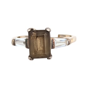 Sterling Smoky Quartz Ring, Size 7 3.08g
