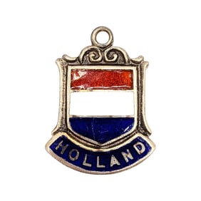 Sterling Holland Enamel Shield Charm, 1.81g
