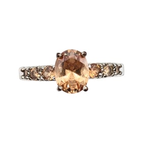 Sterling Orange Tourmaline Ring sz 10.25, 3.82g