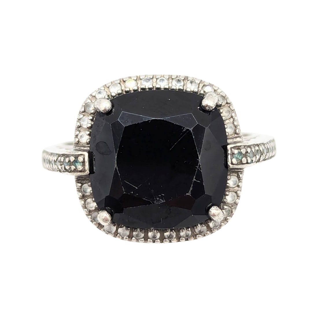 Sterling onyx Gemstone Ring Size 6.25 6.38g: Sterling onyx Gemstone Ring Size 6.25 6.38g
