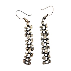 Sterling Dangle Earrings with Textured Design 7.43g