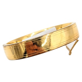 1/12 12k Gold-Filled Floral Engraved Bangle Bracelet 23.2g