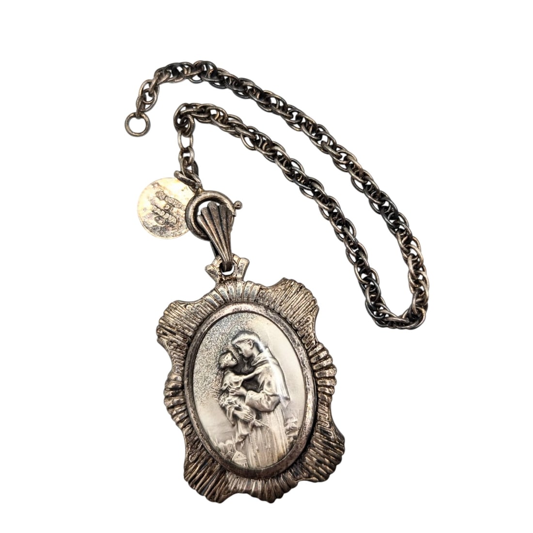 Ricardo di Padova Relic Pendant With Ropw Chain, 14.21g: Ricardo di Padova Relic Pendant With Ropw Chain, 14.21g