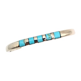 Sterling Bracelet With Turquoise Inlay 28.95g