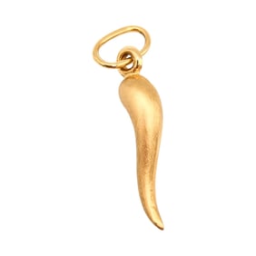 14k Gold Pendant in the Italian Horn with 585 Marking .73g