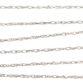 14K White Gold Cable Chain Necklace, 0.55g