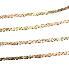 14K Italian Yellow and Rose Gold Serpantine Chain Necklace 2.92g