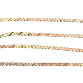 14K Italian Gold Serpantine Chain Necklace in Two-Tone Design 3.14g