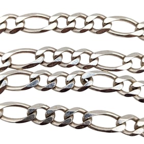 Sterling Italian Figaro Chain Necklace 51.63