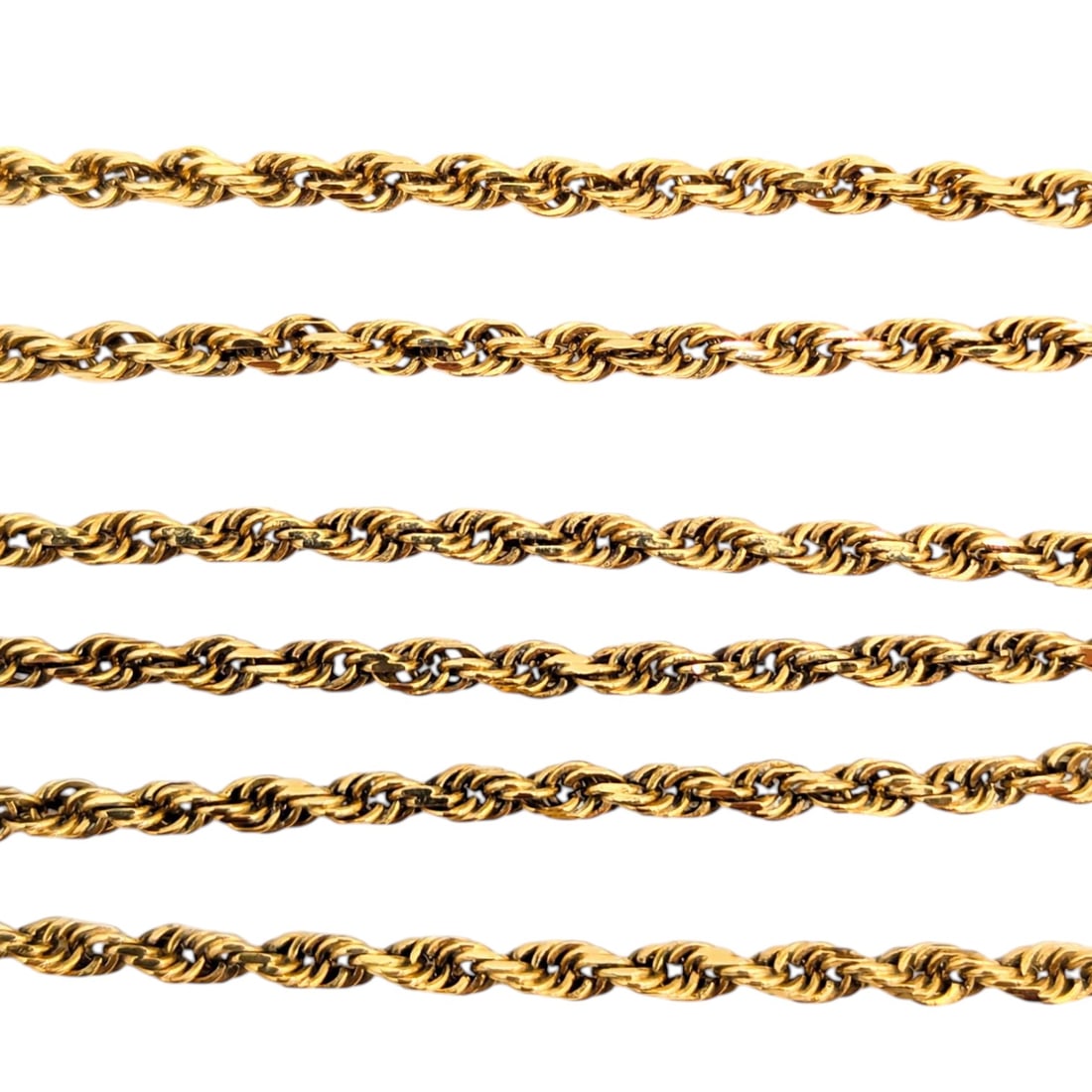 14K Gold Rope Chain Necklace Weighing 7.56 G (1 of 4)