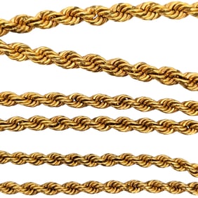 12K Gold-Filled Rope Chain Necklace 27.75g