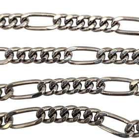 Sterling Sterling Figaro Chain Necklace, 27.76g