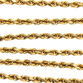 12K Gold Rope Chain Necklace 12.6g