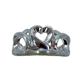 Adorable Triple Sterling Silver Heart Ring, sz 6.5, 3.08g