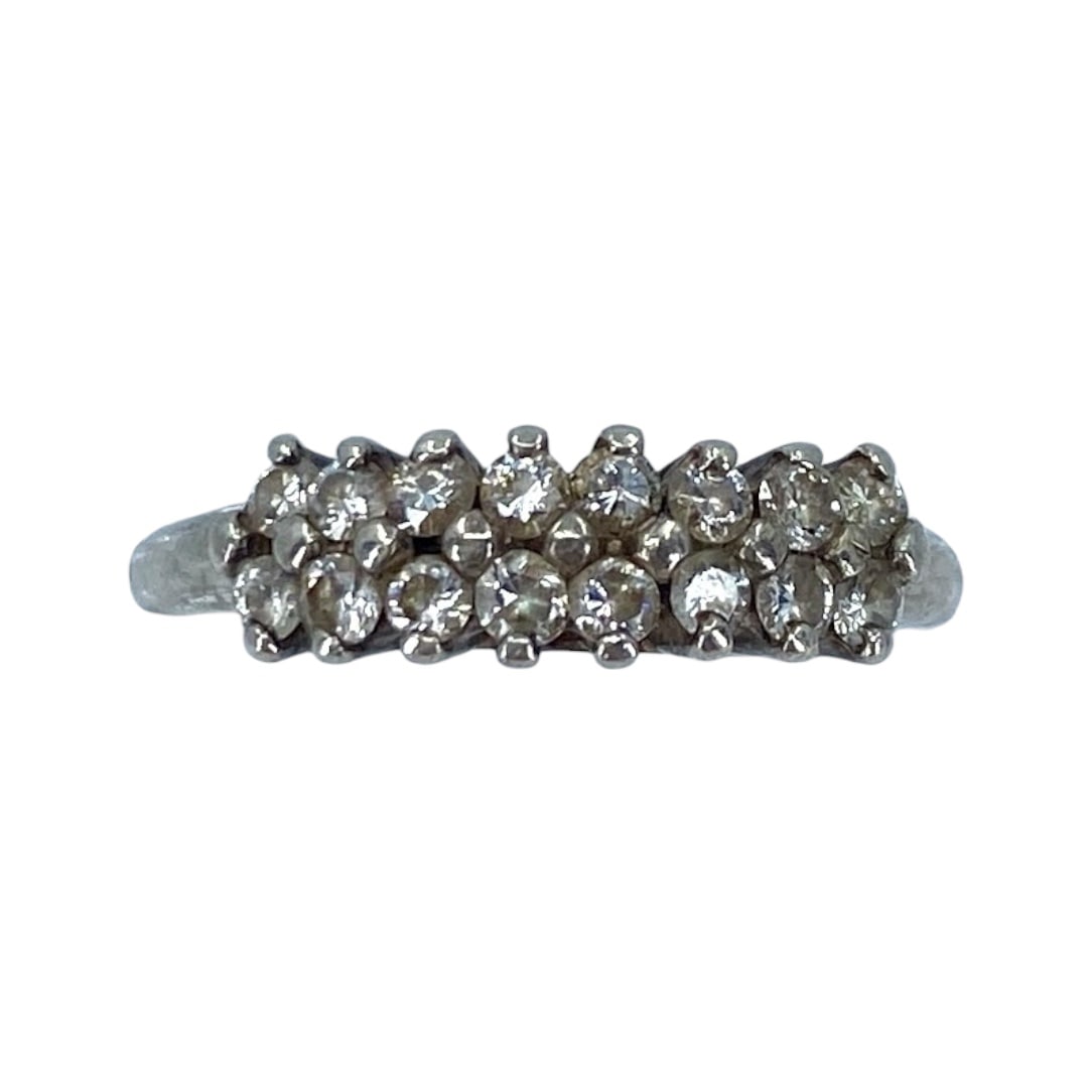 Elegant Sterling Silver Rhinestone Cluster Ring, Sz 10, 3.68g: Elegant Sterling Silver Rhinestone Cluster Ring, Sz 10, 3.68g, "925 $"