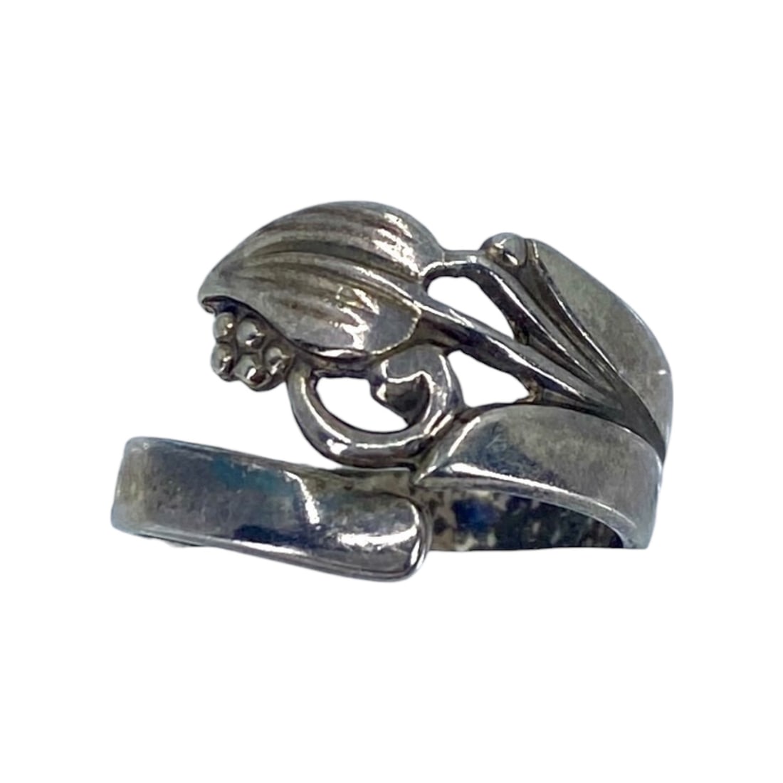 Vintage RD Co Adjustable Leaf Sterling SIlver Ring, Sz 4, 2.52g (1 of 6)