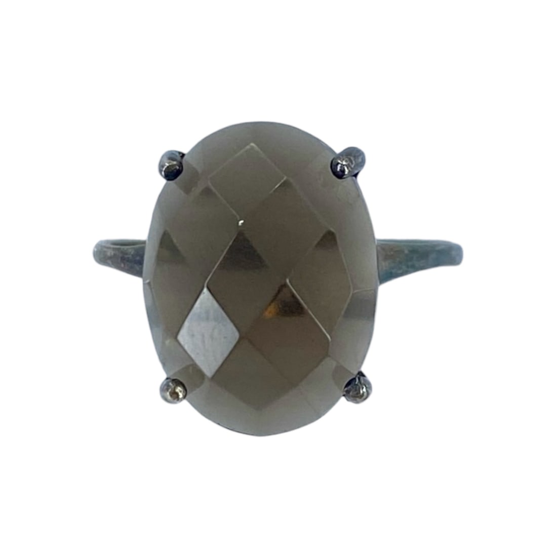 Vintage Smoky Quartz Sterling Silver Cocktail Ring, Sz 10, 3.86g: Vintage Smoky Quartz Sterling Silver Cocktail Ring, Sz 10, 3.86g, engraved "STS 925"