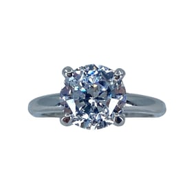 Simple Round Cubic Zirconia Sterling Silver Ring, sz 7.5, 4.43g