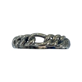 Sleek half Curb Link Style Sterling Silver Ring, sz 6.25, 2g