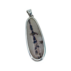 Large Dendrite Jasper Sterling Silver Pendant, 10.63g