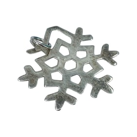 Cute Sterling Silver Snowflake Signed Pendant, 2.06