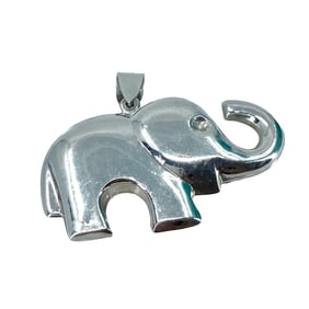 Chunky Sterling Silver Elephant Pendant, 11.53g