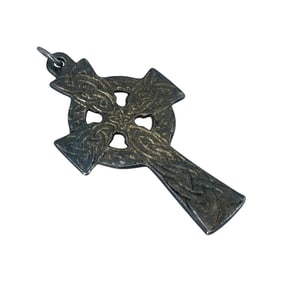 Vintage Sterling Silver Celtic Signed Cross Pendant, 4.87g