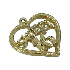 Sweet 16 Gold Over Sterling Silver Heart Pendant, 1.54g