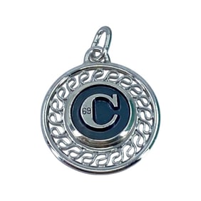 Letter "C" Sterling Silver Circle Charm, 4.43g