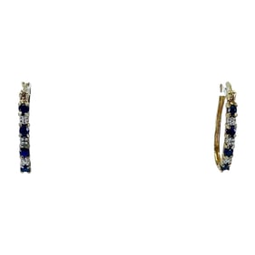 Sophisticated Midnight Blue Spinel in Gold Over Signed Sterling Silver Earrings with possible