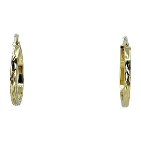 Sophisticated Gold Over Sterling Silver Hammered Hoop Earrings, 3.5g