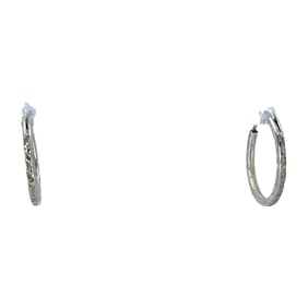 Simple Hammered Sterling Silver Signed Hoop Earrings, 1.09g